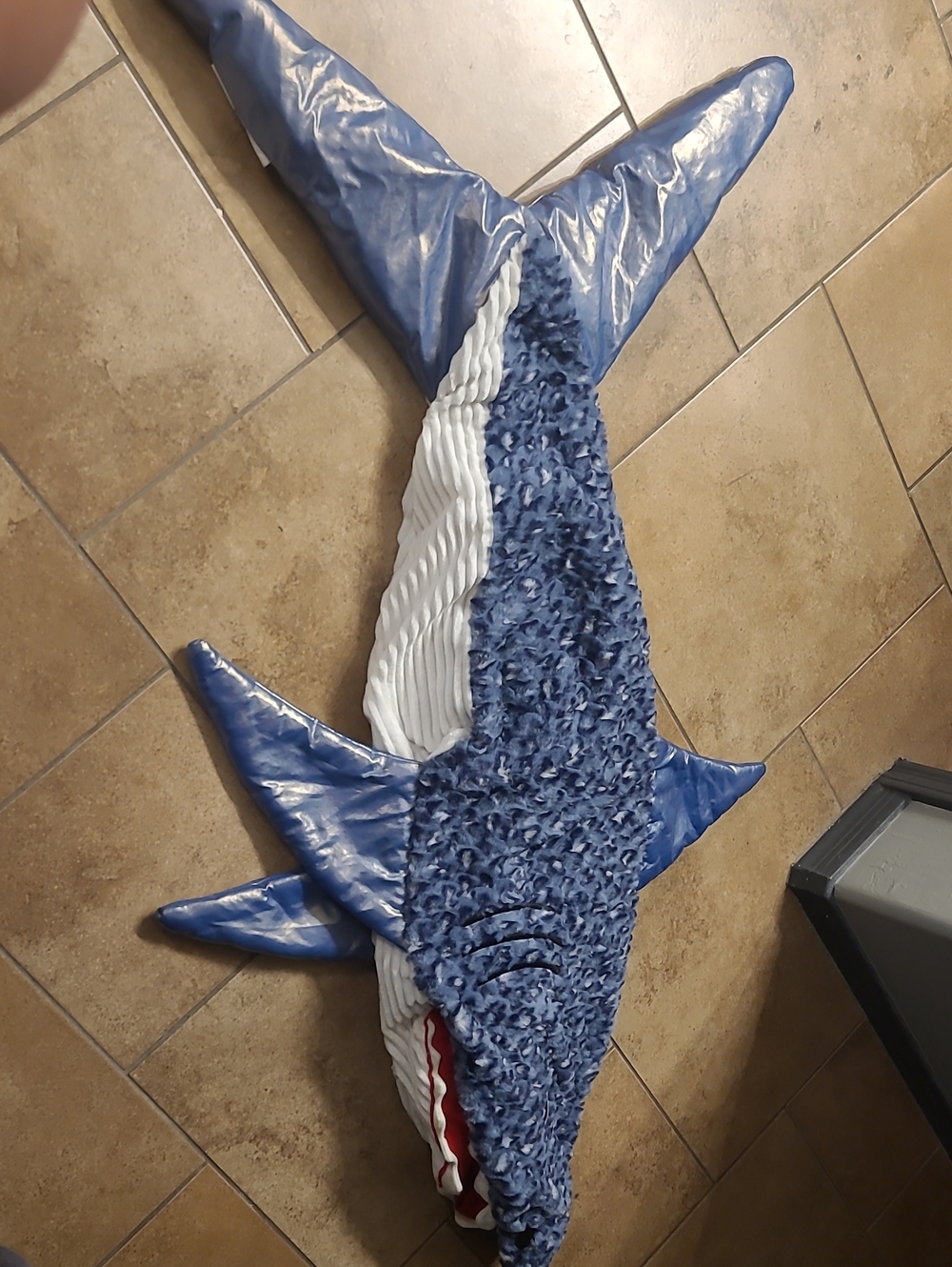 Plush Shark One-Piece Kids Sleeping Bag - Blue